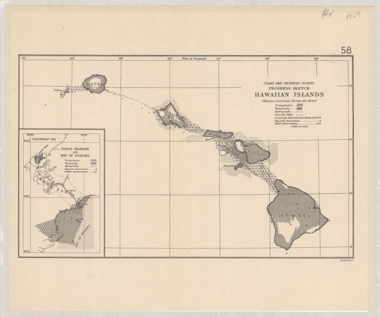 1920 Hawaiian Islands, Coast and Geodetic Survey, Progress Sketch