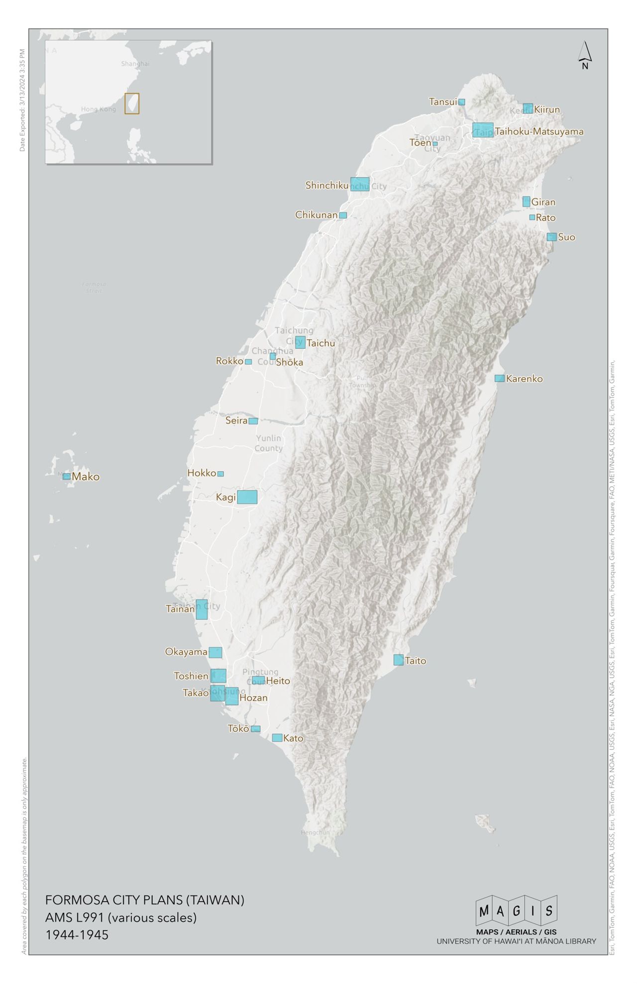 Formosa City Plans Index Map