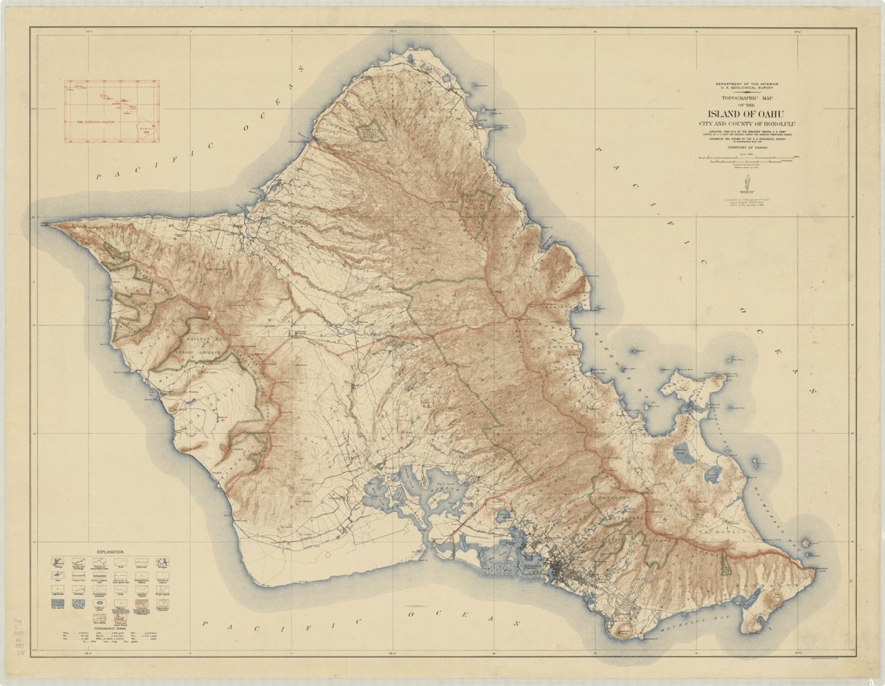 1917 Oahu (topographic) 1930 reprint