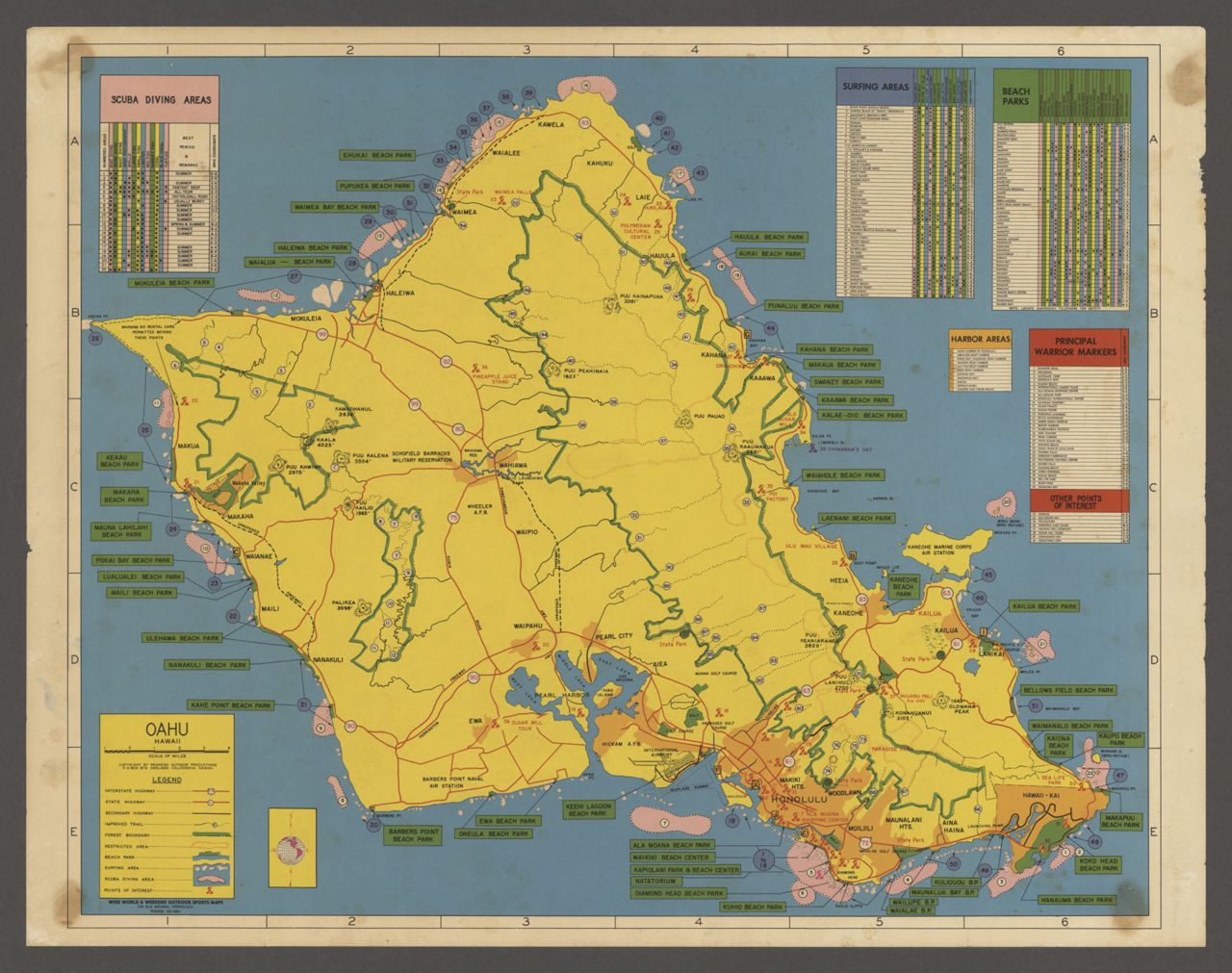 1973  Oahu recreation map