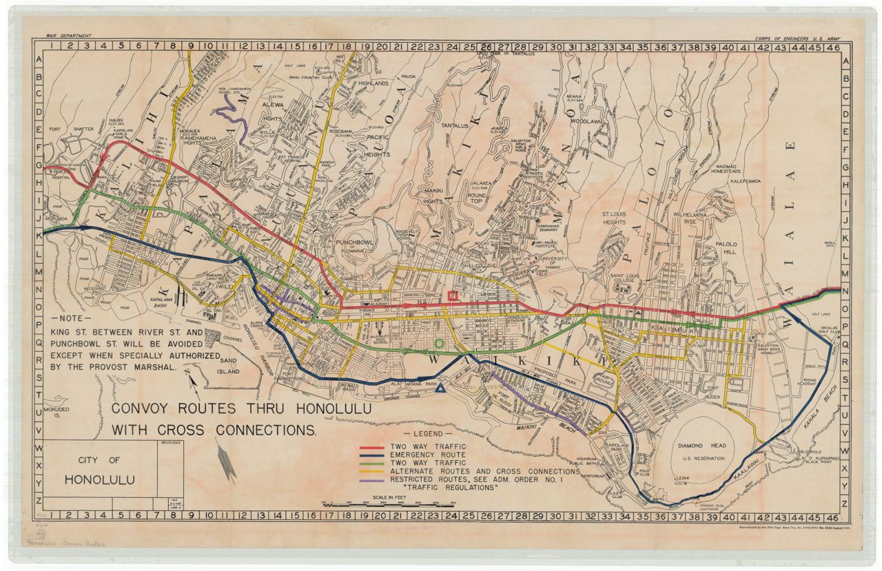 1945 City of Honolulu, Convoy Routes (US Army COE)