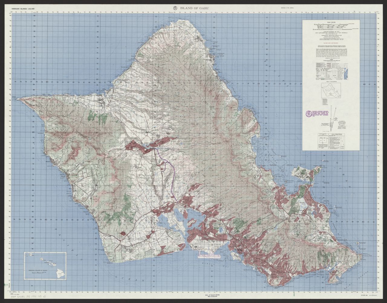 1971 Island of Oahu (W732, US Army, 29th Engineer Battalion)
