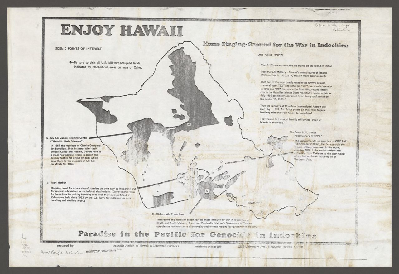 1970 Enjoy Hawaii : Home Staging-Ground for the War in Indochina